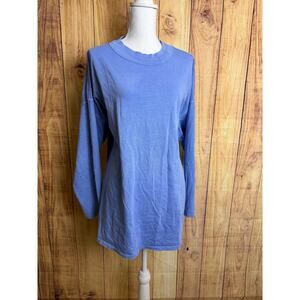 We The Free Oversized Long Sleeved Vintage Wash Blue Women's Size L